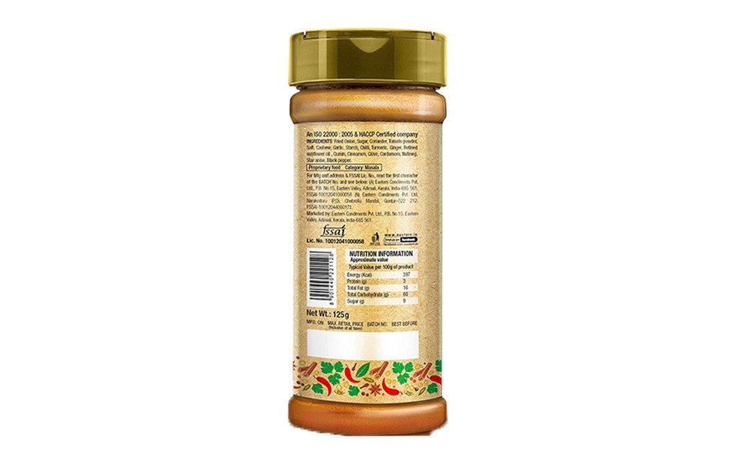 Eastern Spice Blend Veg Kadai Masala   Plastic Bottle  125 grams